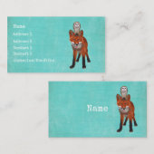 こはく色のキツネ及びフクロウの名刺 名刺 (正面/裏面)