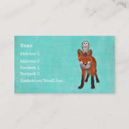 こはく色のキツネ及びフクロウの名刺 名刺