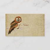 こはく色のミイラのフクロウの名刺かラベル 名刺 (裏面)