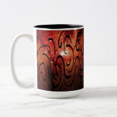 こはく色の抽象的なマグ! ツートーンマグカップ (左)