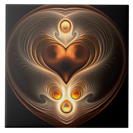 こはく色の永遠のハート タイル (正面)