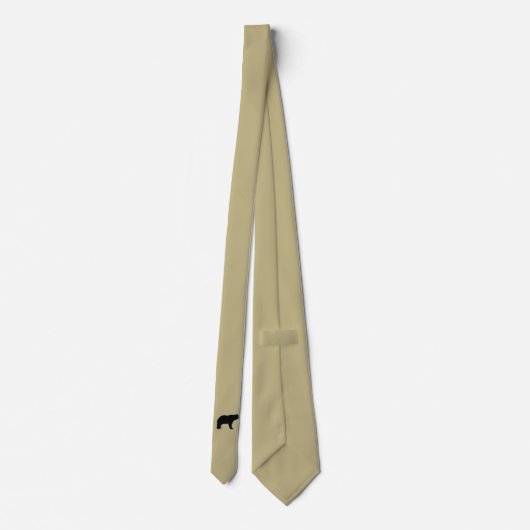 こはく色の灰色のタイのツキノワグマの紋章 ネクタイ (裏面)