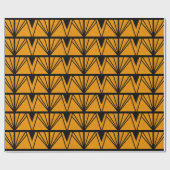 こはく色アールデコの20年代及び黒い幾何学的 ラッピングペーパー (フラット)