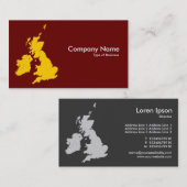 こはく色イギリス諸島-および暗いあずき色 名刺 (正面/裏面)