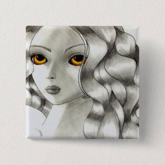 こはく色 缶バッジ (正面)