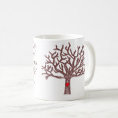 こぶだらけの枝系図学のマグの歪んだ小枝 コーヒーマグカップ (正面右)