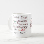 こぶだらけの枝系図学のマグの歪んだ小枝 コーヒーマグカップ (正面左)