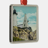 こぶの灯台のヨークのビーチの眺め メタルオーナメント (右)
