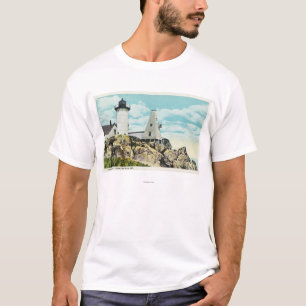 こぶの灯台のヨークのビーチの眺め Tシャツ
