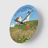 こぶの灯台、岬のNeddickメインの円形の時計 ラウンド壁時計 (傾斜)