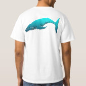 こぶの背部クジラ-青 Tシャツ (裏面)