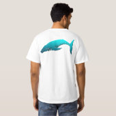 こぶの背部クジラ-青 Tシャツ (裏面フル)