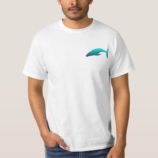こぶの背部クジラ-青 Tシャツ (正面)