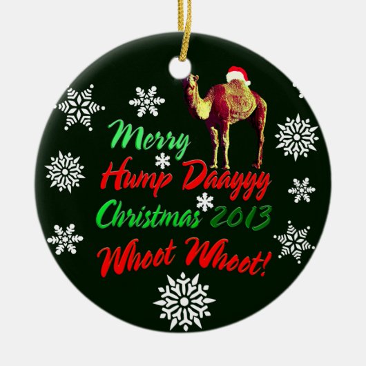 こぶ日のクリスマスの2013年のWhootメリーなWhootのオーナメント セラミックオーナメント (正面)