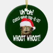 こぶ日のラクダのクリスマスのオーナメント セラミックオーナメント (正面)