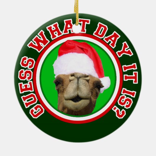 こぶ日のラクダのサンタのクリスマス2013のオーナメント セラミックオーナメント (裏面)