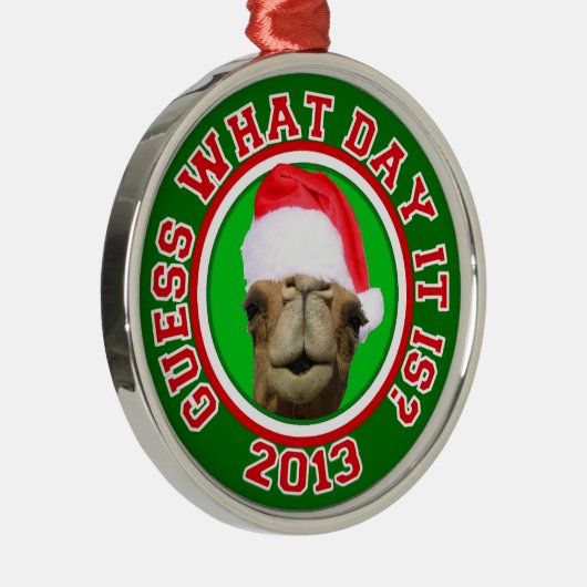 こぶ日のラクダのサンタのクリスマス2013のオーナメント メタルオーナメント (右)