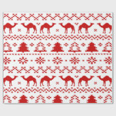 こぶ日のラクダの醜いクリスマスのセーター ラッピングペーパー (フラット)
