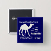 こぶ日! ラクダ-どんな日それがであるか推測か。 マイク! 缶バッジ (正面&裏面)