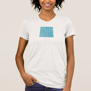 こぼされたミルクの正方形のロゴの女性のワイシャツ Tシャツ