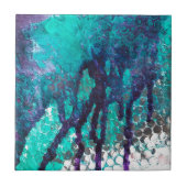 こぼれたインクの青 タイル (正面)