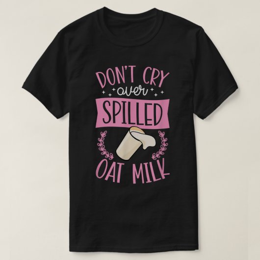 こぼれたミルクにかわいいビーガン植物ベース Tシャツ (デザイン正面)