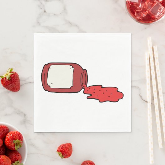 こぼれジャムかわいい赤ゼリー瓶 スタンダードランチョンナプキン (インサイチュ)