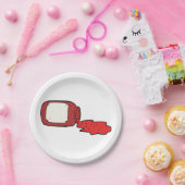 こぼれジャムかわいい赤ゼリー瓶 ペーパープレート (パーティー)