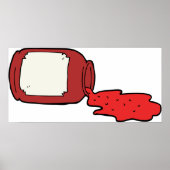 こぼれジャムかわいい赤ゼリー瓶 ポスター (正面)