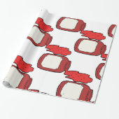 こぼれジャムかわいい赤ゼリー瓶 ラッピングペーパー (アンロールド)