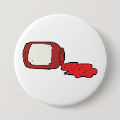 こぼれジャムかわいい赤ゼリー瓶 缶バッジ (正面)