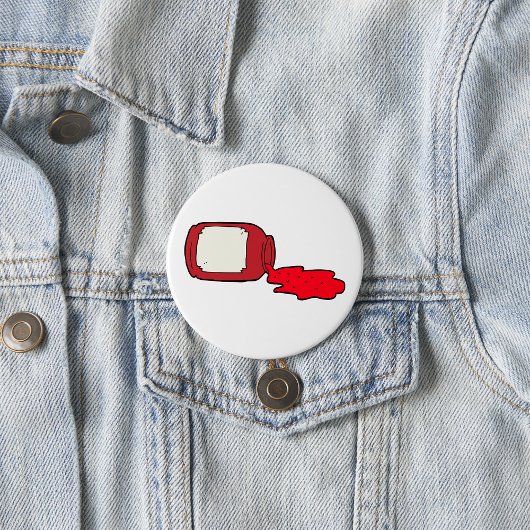 こぼれジャムかわいい赤ゼリー瓶 缶バッジ