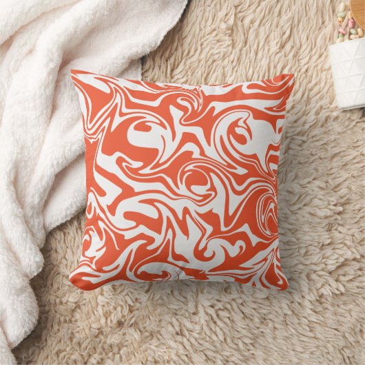 こぼれ – オレンジと白 クッション (ブランケット)