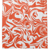 こぼれ – オレンジと白 シャワーカーテン (正面)