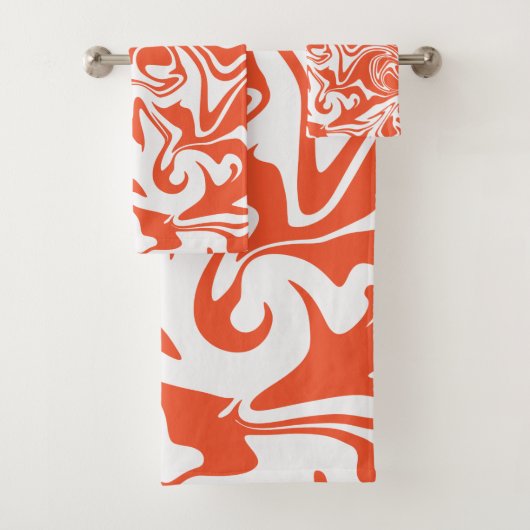 こぼれ – オレンジと白 バスタオルセット (インサイチュ)