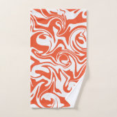 こぼれ – オレンジと白 バスタオルセット (ハンドタオル)