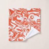 こぼれ – オレンジと白 バスタオルセット (ウォッシュタオル)