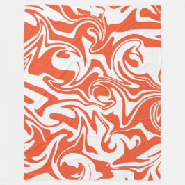 こぼれ – オレンジと白 フリースブランケット