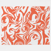 こぼれ – オレンジと白 フリースブランケット (正面(横))