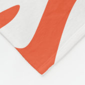 こぼれ – オレンジと白 フリースブランケット (角)