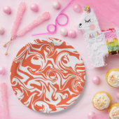 こぼれ – オレンジと白 ペーパープレート (パーティー)