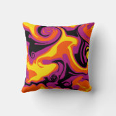 こぼれ – オレンジ、ブラック、ピンク、イエロー クッション (裏面)