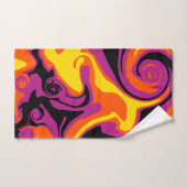 こぼれ – オレンジ、ブラック、ピンク、イエロー バスタオルセット (ハンドタオル)