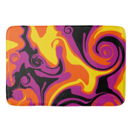 こぼれ – オレンジ、ブラック、ピンク、イエロー バスマット