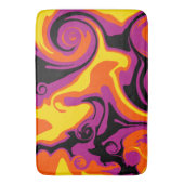 こぼれ – オレンジ、ブラック、ピンク、イエロー バスマット (正面縦)