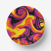 こぼれ – オレンジ、ブラック、ピンク、イエロー ペーパーボウル (正面)