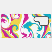 こぼれ – ターコイズ、黄、ピンク、白 SAMSUNG GALAXYケース (裏面横)