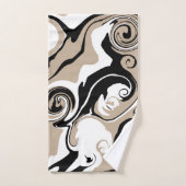 こぼれ – トープ、白黒 バスタオルセット (ハンドタオル)