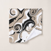 こぼれ – トープ、白黒 バスタオルセット (ウォッシュタオル)