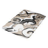 こぼれ – トープ、白黒 バスマット (アングル)